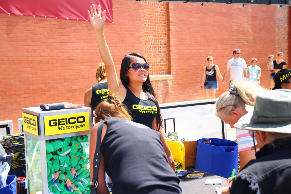 Ladies of Geico in downtown Sturgis